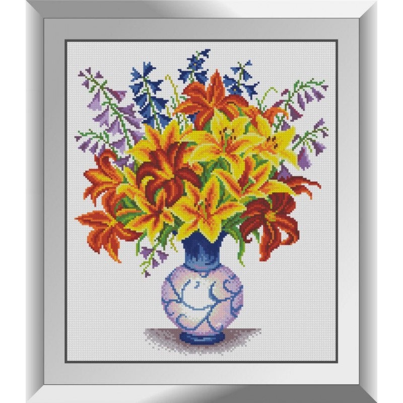 31686 Букет жовтих лілій.Dream Art. Набір алмазної мозаїки