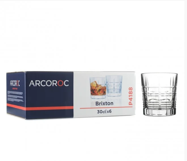 Набір прозорих склянок низьких Arcoroc Брікстон 300 мл 6 шт (P4188), фото 1