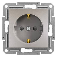 Розетка із заземленням і захисними шторками Schneider Electric Asfora бронза (EPH2900269)