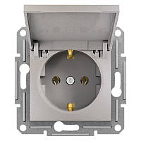 Розетка із заземленням і кришкою Schneider Electric Asfora бронза (EPH3100169)