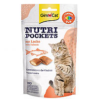 Витаминное лакомство для кошек GimCat Nutri Pockets Лосось с Омега 3 и 6, 60г