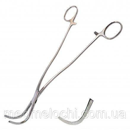 Діссектор з зігнутими ручками з кремальерой №3 Satinsky SURGIWELOMED. Довжина 22 см