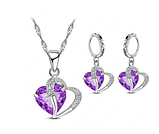 Набір кулон із ланцюжком і сережки з аметистом, фото 2