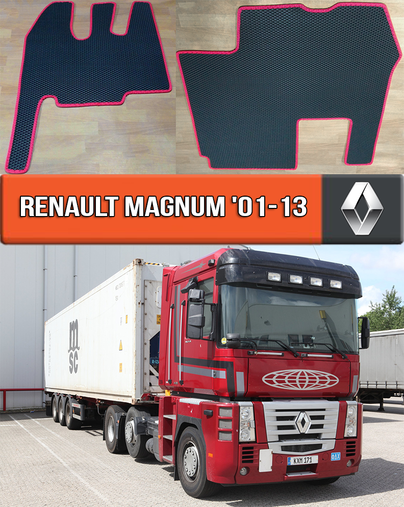 ЄВА килимки Рено Магнум 2001-2013. EVA гумові килими на Renault Magnum