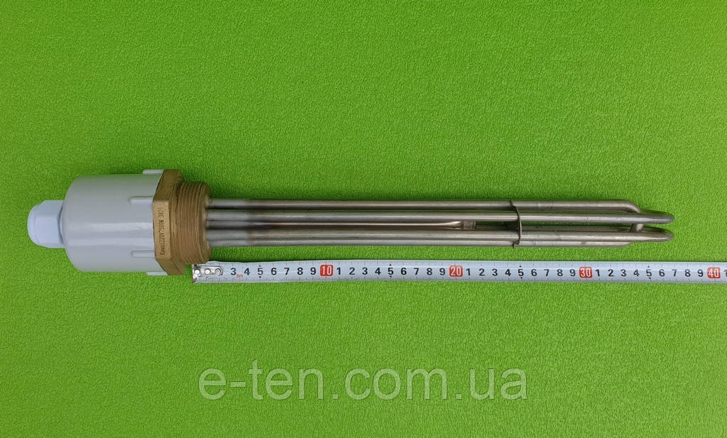 Блок-тен прямий KAWAI з неіржавкої сталі 7500 W/220V-380V ("зірка")/на різі 2"(58 мм)/L довжина = 370 мм