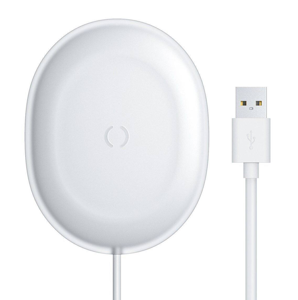 Безпровідний зарядний пристрій (зарядка) для телефону Baseus Jelly Wireless 15 Вт Білий (WXGD-02)