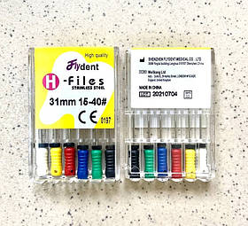 H-Files FlyDent 31 mm 15-40# 6шт/уп. Висока якість. Оригінал.