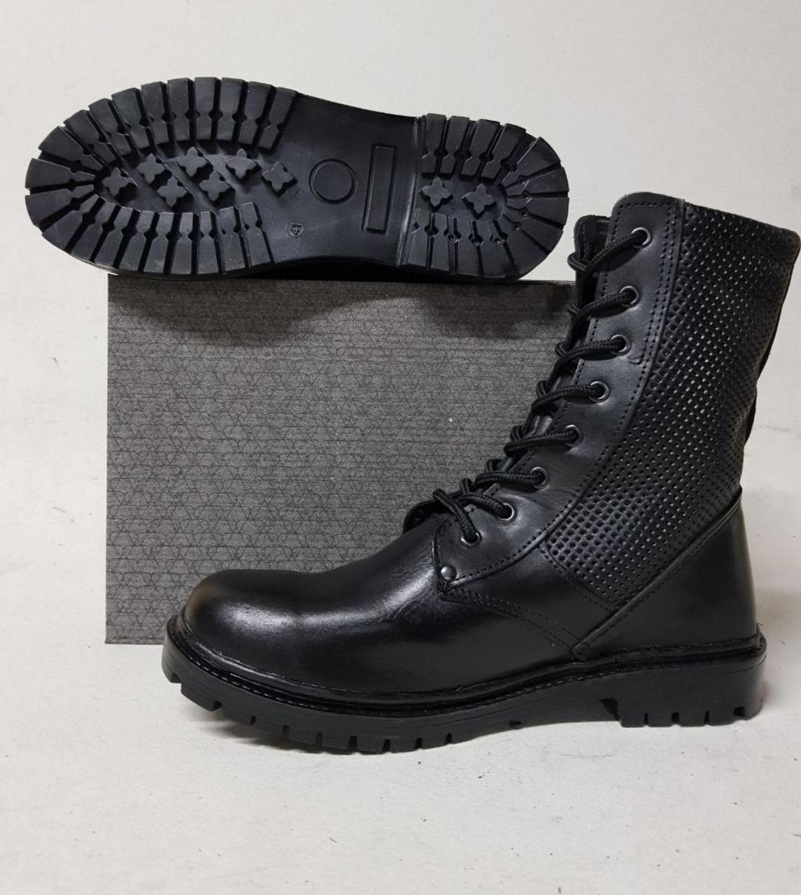Берці тактичні Перфорація натуральна шкіра Нато чорні розмір 36 37 38 40 41 42 44 45 46