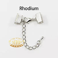 Концевик затискач Rhodium (розмір на вибір) 1 пара