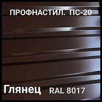 Профнастил ПС 20 0,45 мм Ral 3005 Бордовий глянець ( Китайська сталь), фото 5