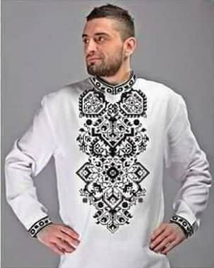 Заготівка під чоловічу сорочку. Тканина — домоткане полотно