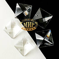 Бусини кришталеві прозорі, форма квадрат 22 mm*1 шт.