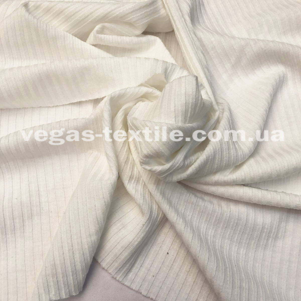 Трикотаж Мустанг (Лапша) рубчик Білий, фото 1