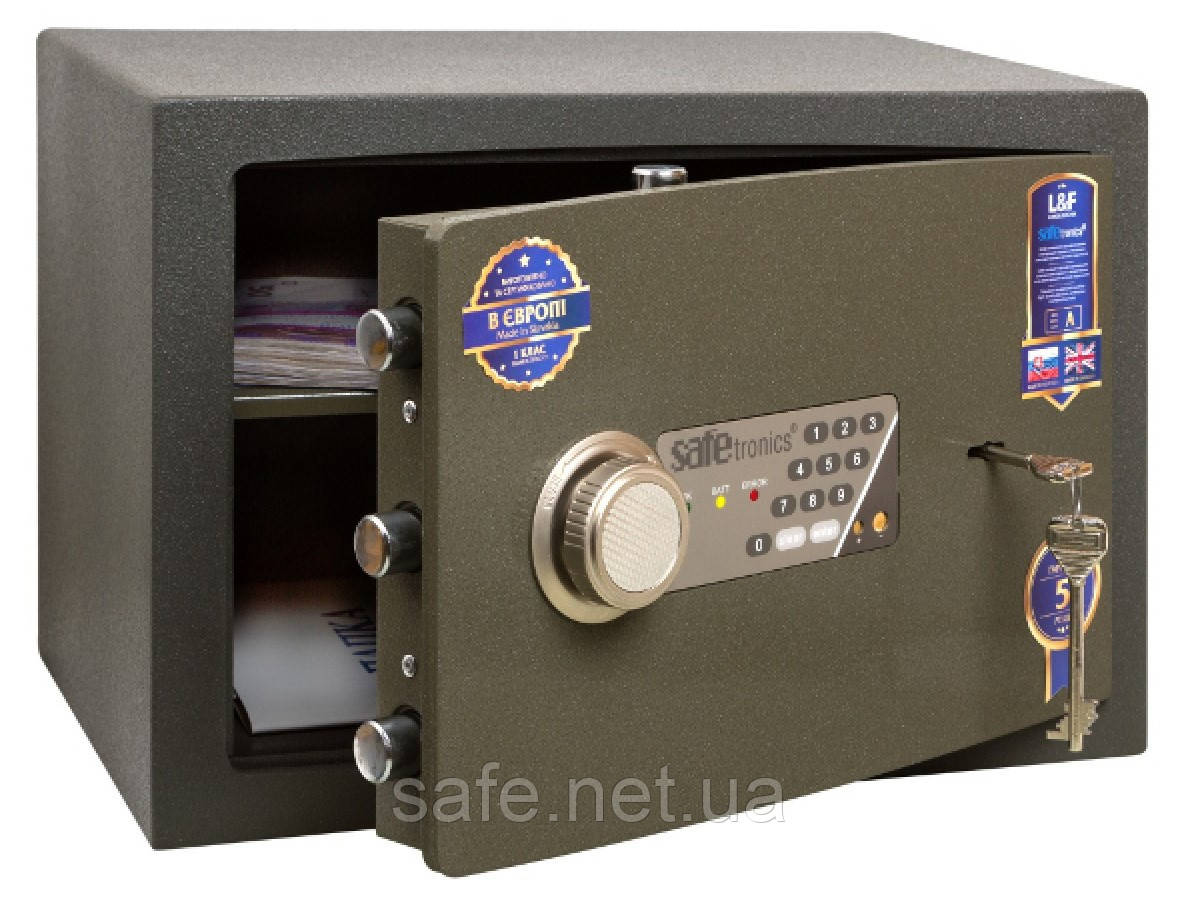 Сейф зламостійкий Safetronics NTR 24E-М (ВxШxГ:287x435x357), 1 клас, сейф від зламу, сейф для грошей