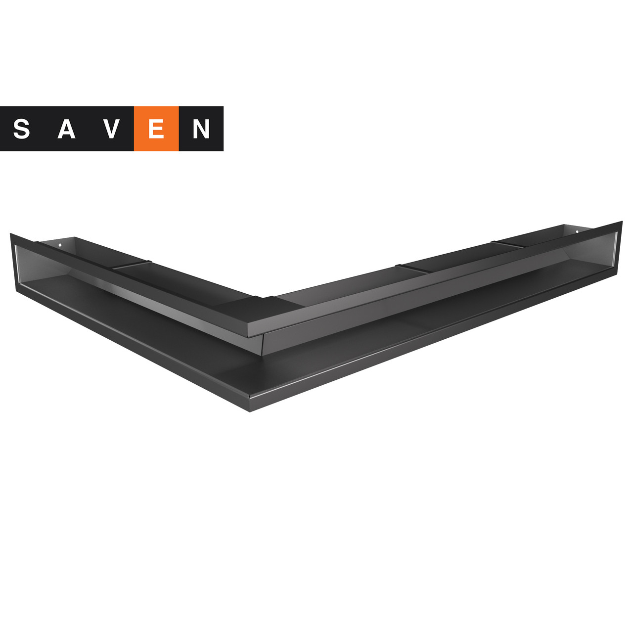 Вентиляційна решітка для каміна кутова права SAVEN Loft Angle 90х800х600 графітова