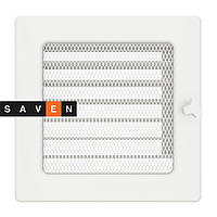 Вентиляционная решетка для камина SAVEN 17х17 белая с жалюзи