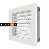 Вентиляційна решітка для каміна SAVEN 17х17 біла з жалюзі, фото 2