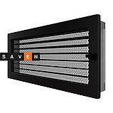 Вентиляційна решітка для каміна SAVEN 17х37 чорна з жалюзі, фото 2