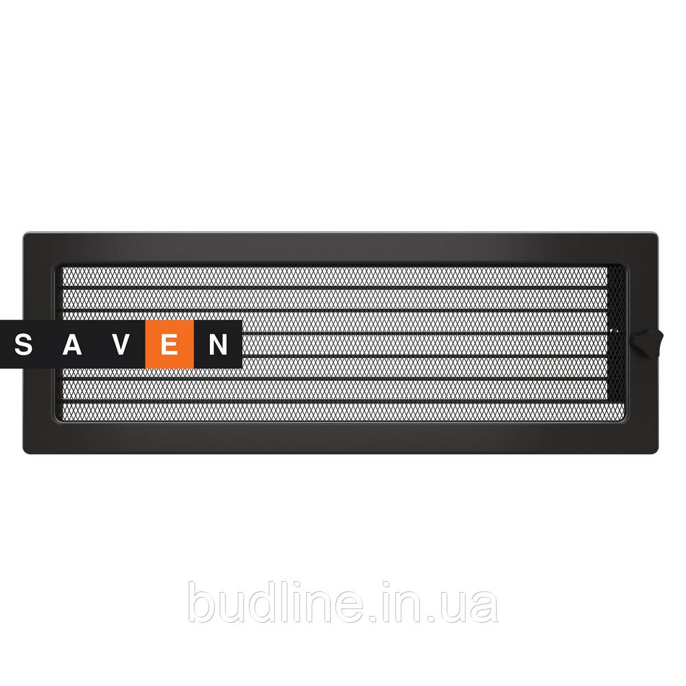 Вентиляційна решітка для каміна SAVEN 17х49 графітова з жалюзі