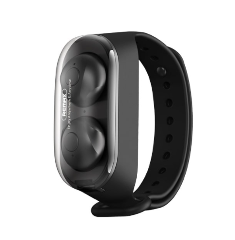 Бездротові навушники в кейсі з браслетом REMAX Bluetooth  TWS-15 Чорний
