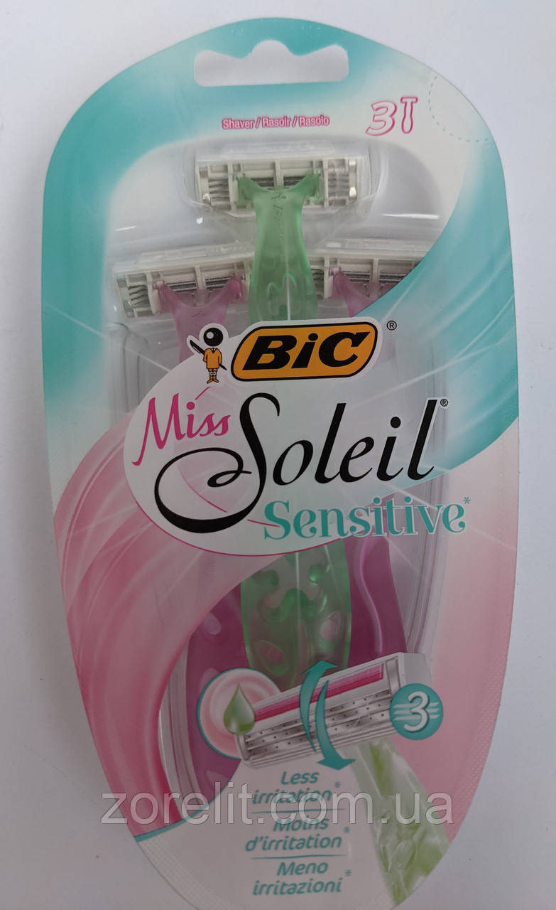 Бритва Bic Miss Soleil Sensitive Набор бритв 3шт. - фото 2 - id-p1456046107