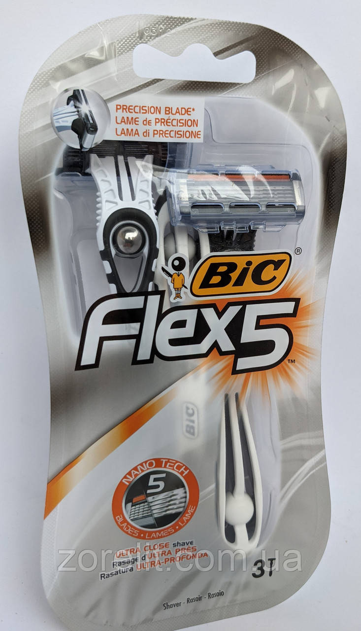 Бритва BIC Flex 5 Comfort 3 шт. - фото 1 - id-p1456046979