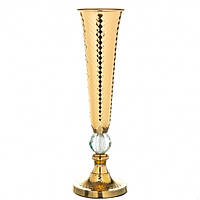 Золота ваза з кристалом для квіткових композицій 56 см.
