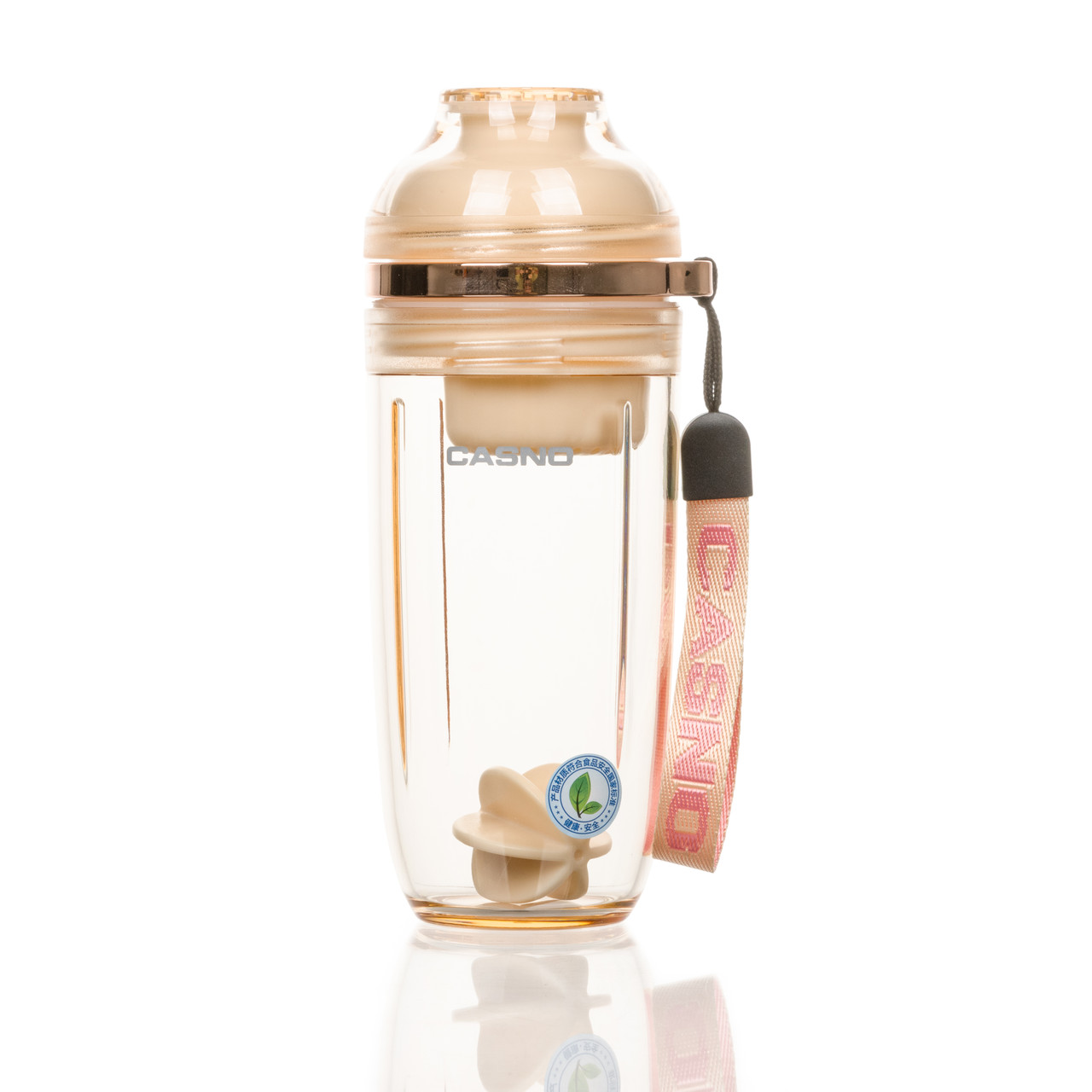 Шейкер спортивний Casno 400 мл KXN-1233 з пластиковим вінчиком Жовтий, фото 1