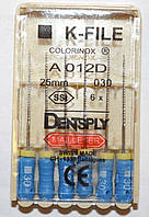 K-File 25 мм, пак.6шт, No030, Dentsply Maillefer