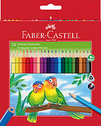 Олівці кольорові Faber-Castell 24 кольори тригранні + стругачка, 120524