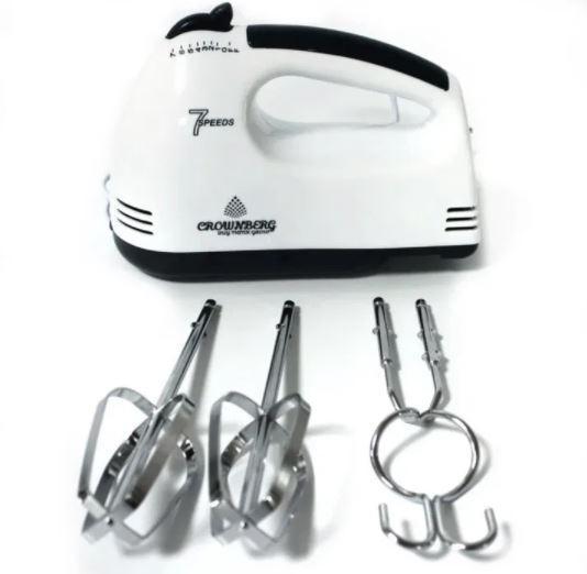 Ручний міксер Crownberg CB-7322 300 Вт. на 7 швидкостей. Кухонний ручний міксер 300Вт. Міксери, фото 1