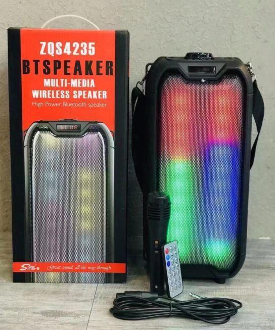 Портативна колонка Bluetooth MP3 FM караоке з микрофономе, FM радіо з пультом, фото 1