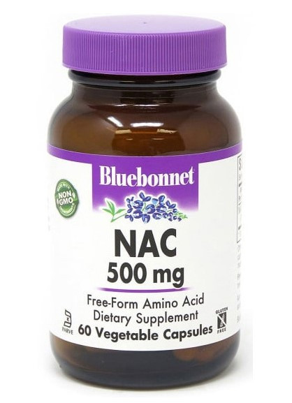 N-ацетилцистеїн Bluebonnet Nutrition NAC 500 mg 60 капсул