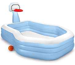 Дитячий надувний басейн Intex 57183 сімейний 257х188х130 см баскетбол інтекс для всієї родини, дачі від 3 років, фото 3