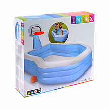 Дитячий надувний басейн Intex 57183 сімейний 257х188х130 см баскетбол інтекс для всієї родини, дачі від 3 років, фото 5