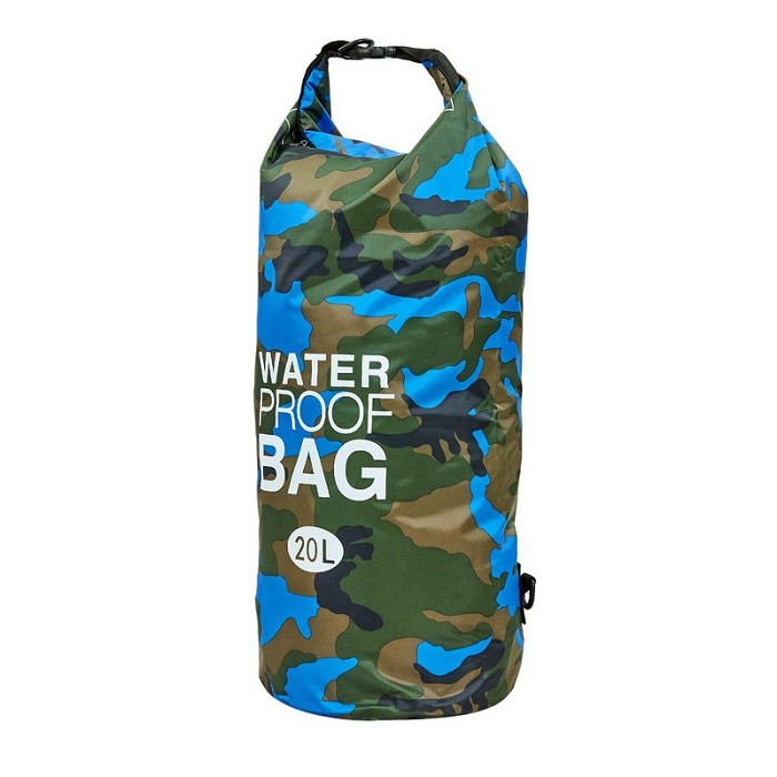 Гермомешок - рюкзак водонепроницаемый Waterproof Bag 20L Камуфляж синий - фото 1 - id-p1456058909