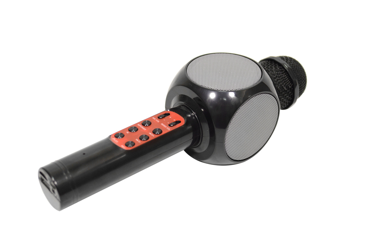 MICROPHONE WS 1816, Bluetooth мікрофон, 2 в 1, Бездротовий багатофункціональний чорний мікрофон