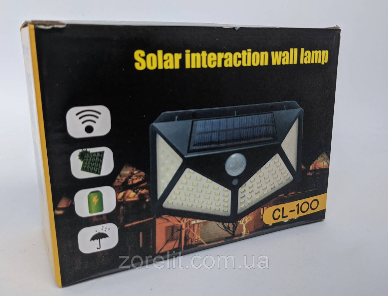 Світильник із датчиком руху на вулицю на сонячній батареї SOLAR INTERACTION WALL LAMP CL-100, фото 1