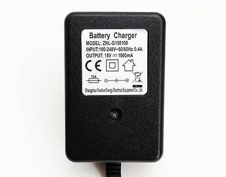 Зарядний пристрій для дитячого електромобіля Bambi 15 V 1000 mah (Для 12V акумуляторів) штекер 5 мм, фото 3