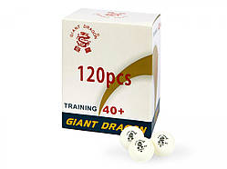 М'ячі для настільного тенісу Giant Dragon Training Silver 40+ 1зв 120шт білі, М'ячики для настільного тенісу