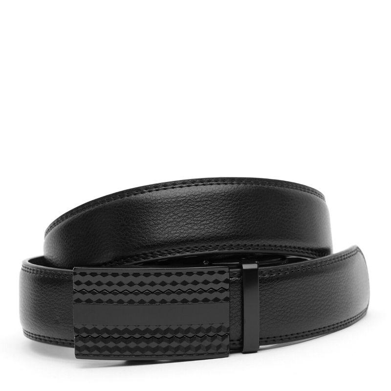 Мужской кожаный ремень с пряжкой автомат V1GKX07-black, фото 1