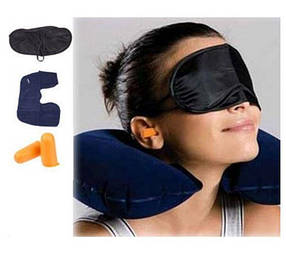 Дорожній набір: подушка для шиї, маска для сну, беруші