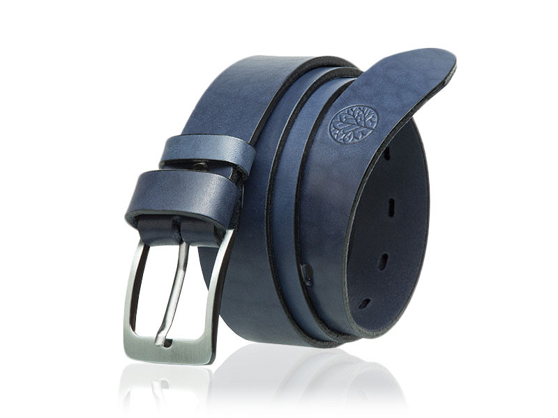 Ремінь чоловічий шкіряний Betlewski® 3,5 х 0,4 (LIC35-0) — синій, фото 1