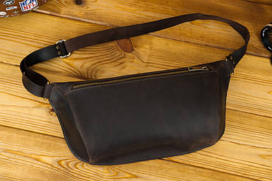 Чоловіча сумка "Модель №55" з натуральної шкіри колір Шоколад