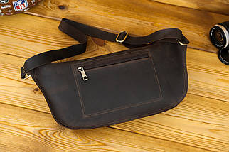 Шкіряна сумка Модель №55, натуральна Вінтажна шкіра, колір коричневий, відтінок Шоколад, фото 2