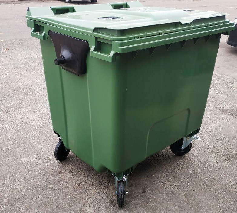 Євроконтейнер пластиковий 1100 л.,для скла, роздільний збір сміття.