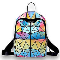 Рюкзак bao bao геометрический голографический радужный, Яркий рюкзак хамелеон Радужный