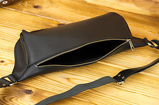 Шкіряна сумка Модель №55, натуральна шкіра, італійський Краст, колір Чорний, фото 3