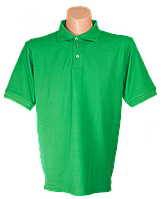Мужская футболка поло тенниска, трикотажная ткань лакоста, цвет трава LUX USA 65пе35хб