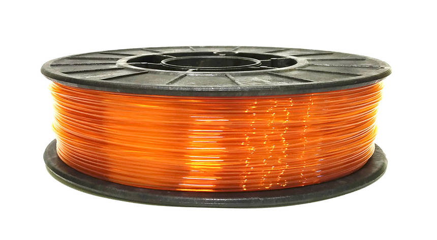 Нитка PETG (CoPET, ПЕТГ) пластик для 3D-драбука, Прозоро-помаранчовий (1.75 мм/0.75 кг), фото 1